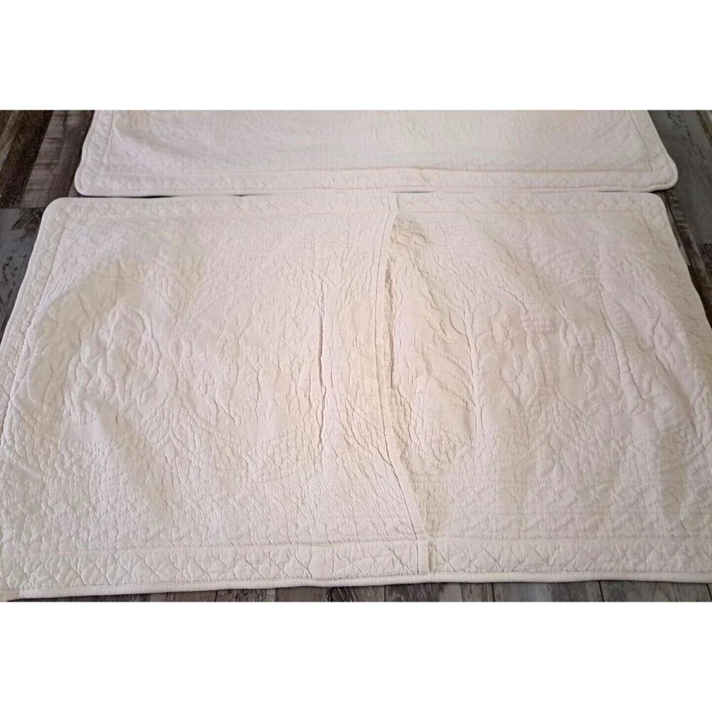 Williamsburg King Pillow Shams 2 Royal Heritage Home Textured Cream Portugal